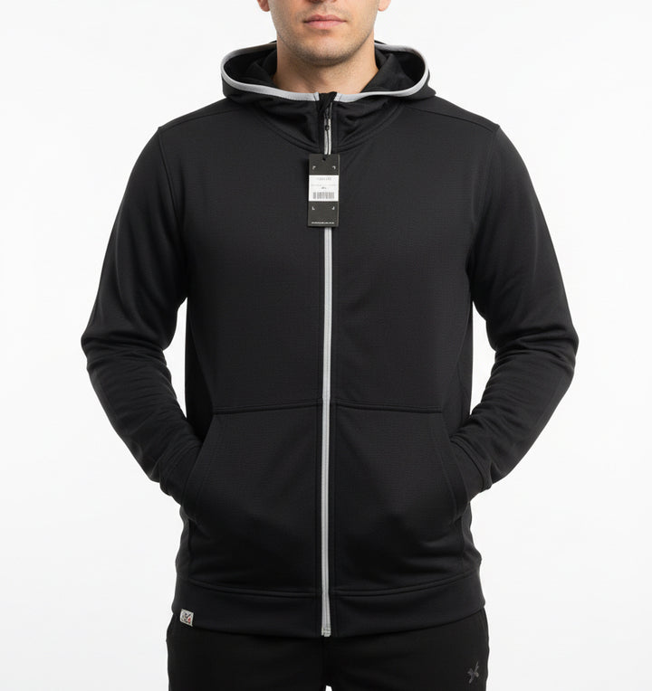Straight Down Men's Golf Hoodie Condor Full Zip Black Size L