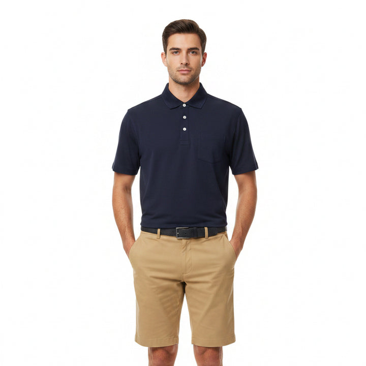 G/FORE Men's Polo Herringbone Stitch Collar Twilight Size M