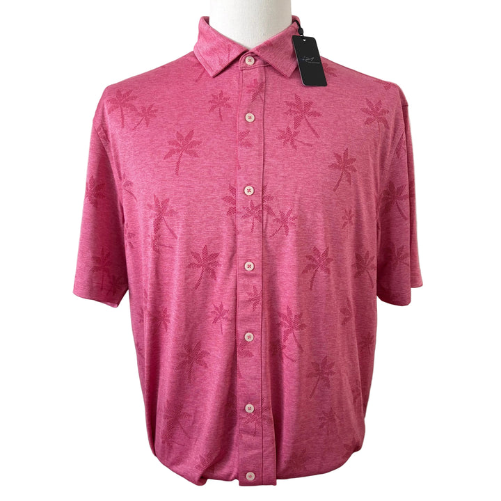 Greg Norman Royal Palm Knit Polo - Lobster - Large - Skorzie