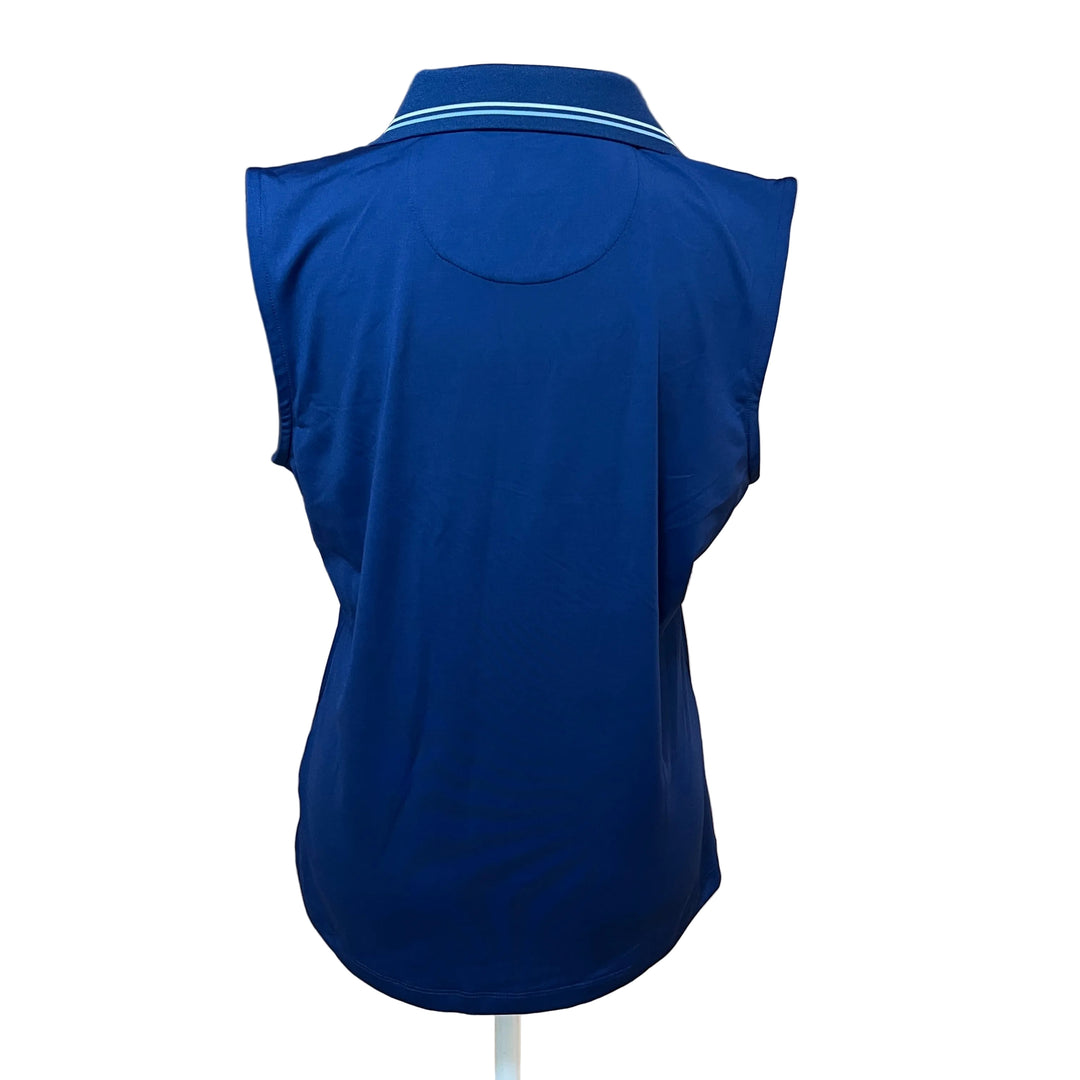 Greg Norman Rally Tipped Sleeveless Polo - Marina - Medium - Skorzie