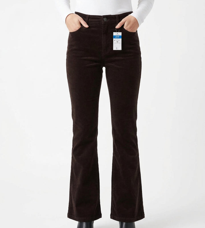 J. McLaughlin Women's Jeans Lenni Velvet (29") Dark Chocolate Size 10