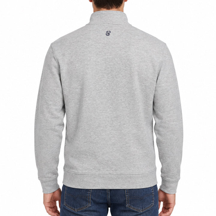 Collars & Co Men's Golf Quarter Zip Heather Cloud Cotton Grey