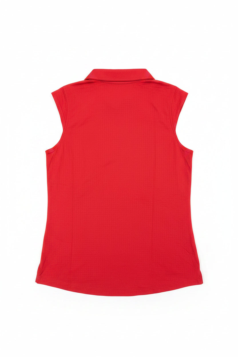 IBKUL Women's Sleeveless Zip Polo - Red