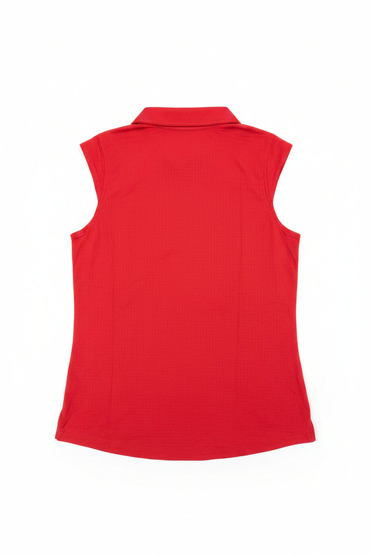 IBKUL Women's Sleeveless Zip Polo - Red