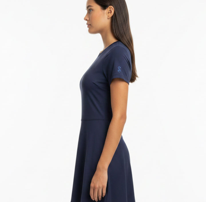 RNWK Women's Dress Active Scallop Hem (w/ logo) Navy Size S