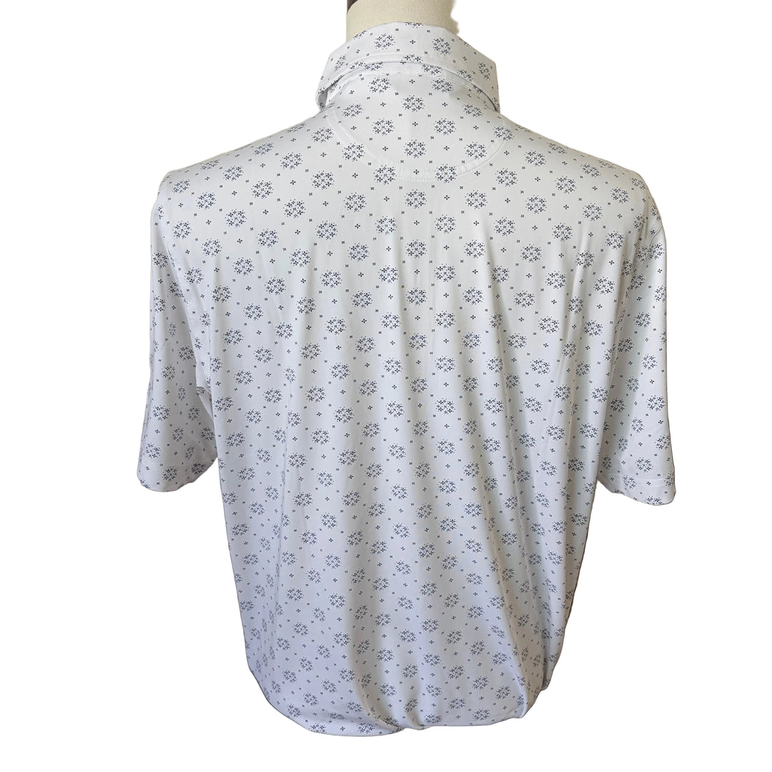 Bobby Jones Performance Jersey Floral Print Polo (w/ logo) - White - Skorzie