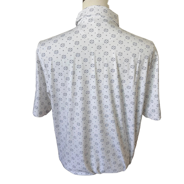 Bobby Jones Performance Jersey Floral Print Polo (w/ logo) - White - Skorzie
