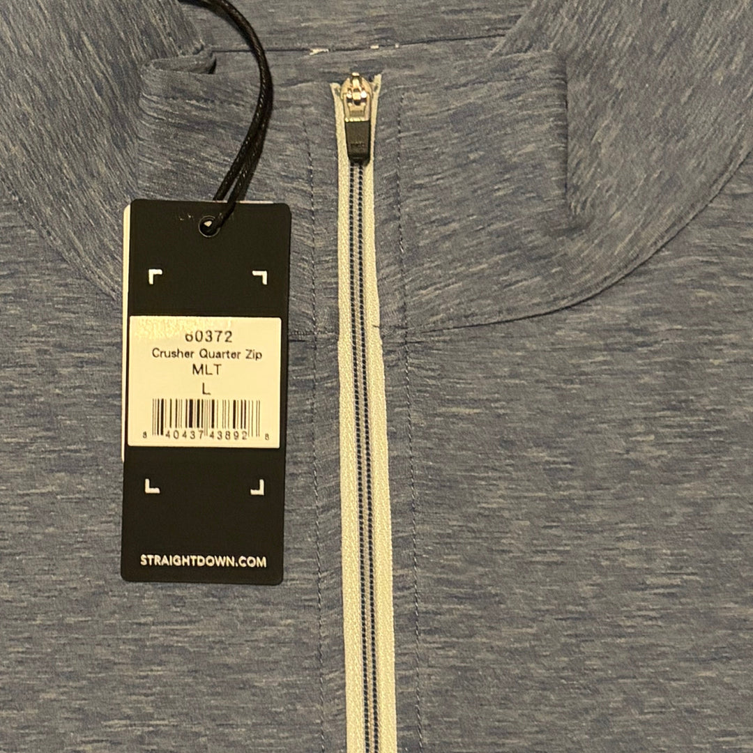 Straight Down Men's Golf Quarter Zip Crusher Moonlight Size L