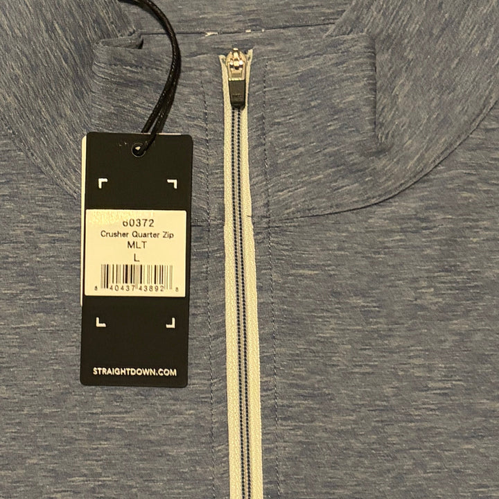 Straight Down Men's Golf Quarter Zip Crusher Moonlight Size L