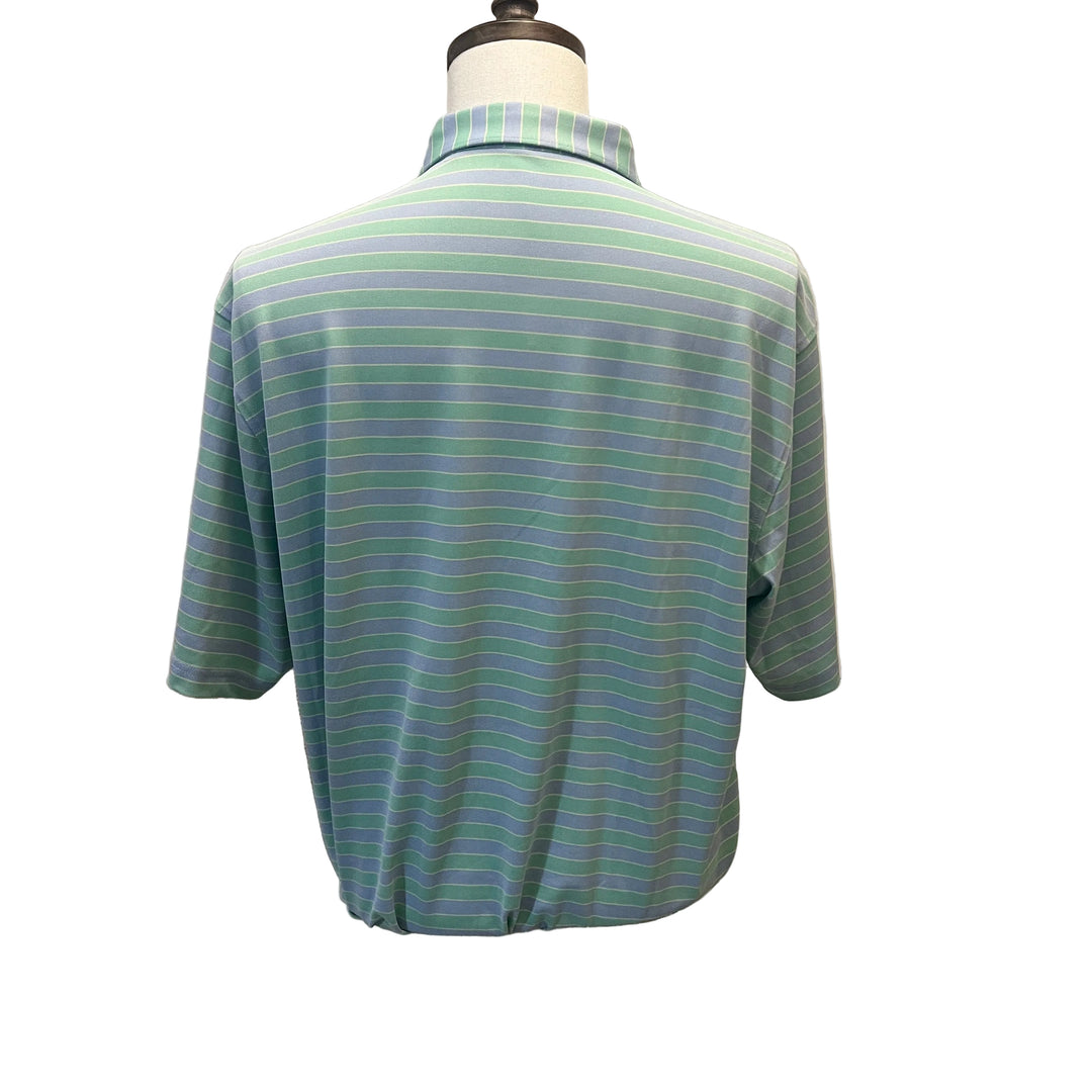 Turtleson Flynn Stripe Polo (w/ logo) - Blue/Green - FINAL SALE ITEM - Skorzie