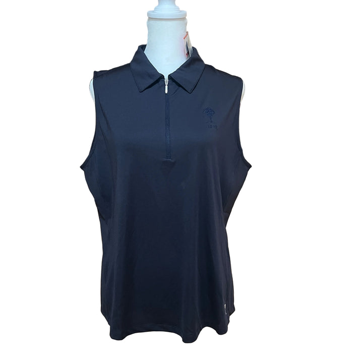 Golftini SL Zip Stretch Polo (w/ navy logo) - Navy - Skorzie