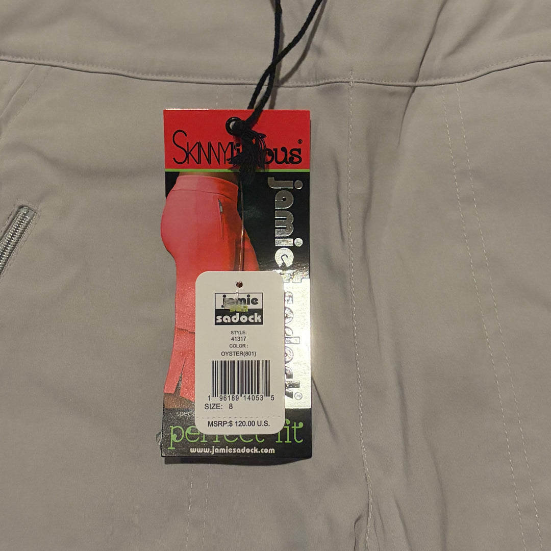 Jamie Sadock Women's Golf Capris Skinnylicious Knee 14.5" Oyster Size 8