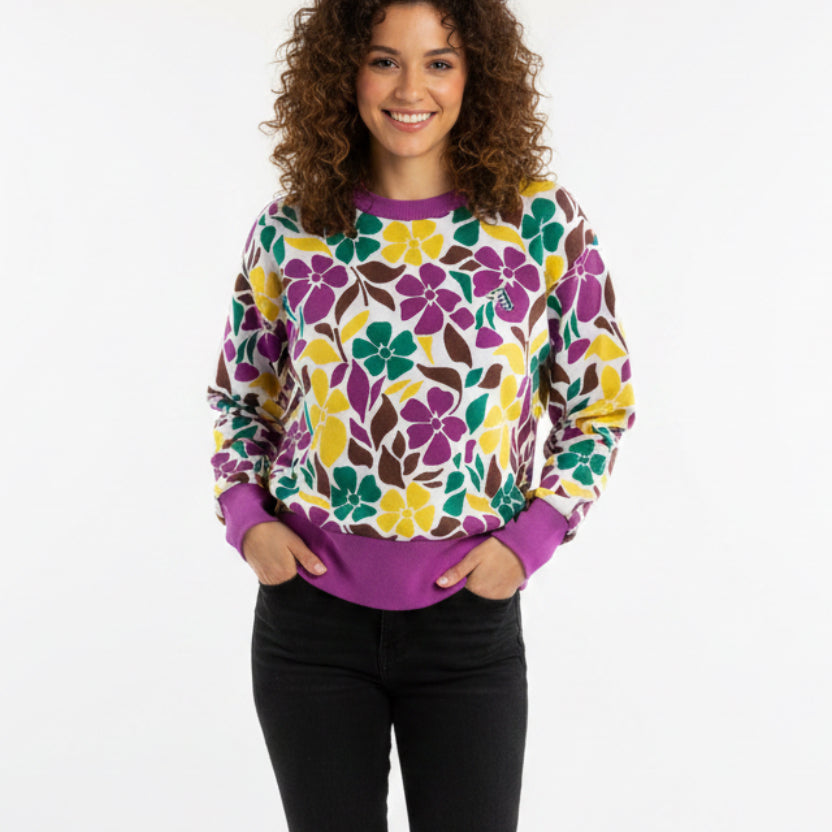 Original Penguin Women's Golf Sweater Purple Cactus Flower Size S