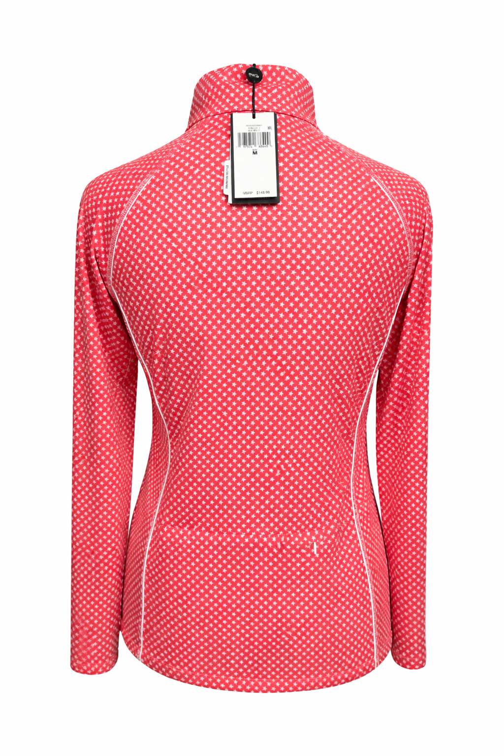 RLX Printed Airflow Jersey Quarter Zip Pullover - Red with Stars - Medium - Skorzie