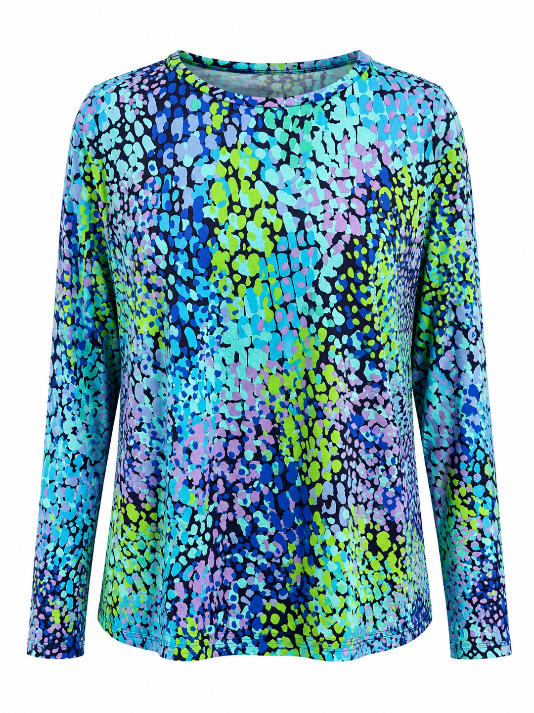 IBKUL Camilla Long Sleeve Crew Neck - Navy Multi