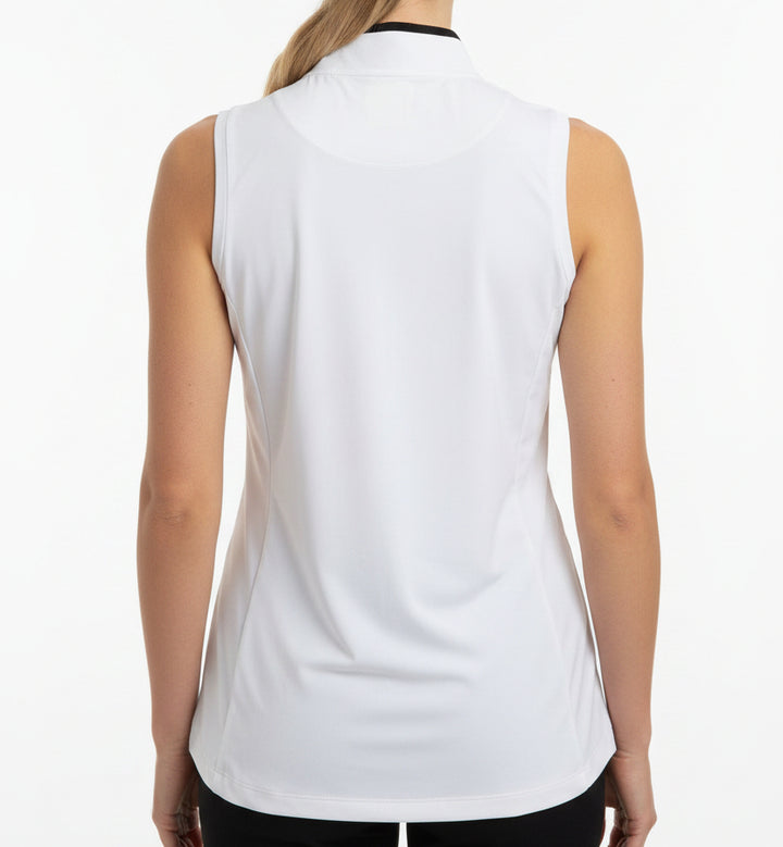 Golftini Women's Golf S/L Polo Mock Neck White/Black Size S