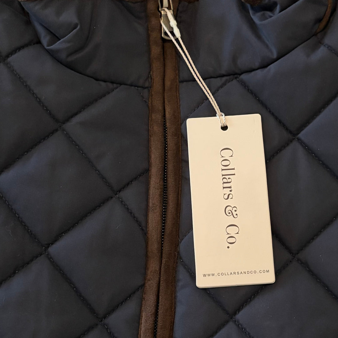 Collars & Co Men's Golf Puffer Vest Navy Size L
