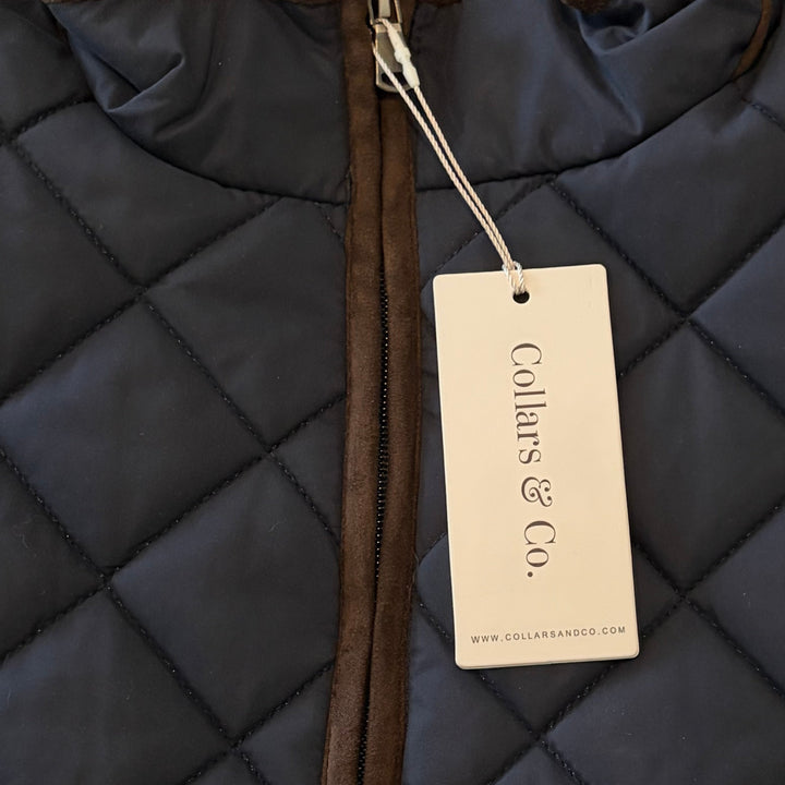 Collars & Co Men's Golf Puffer Vest Navy Size L