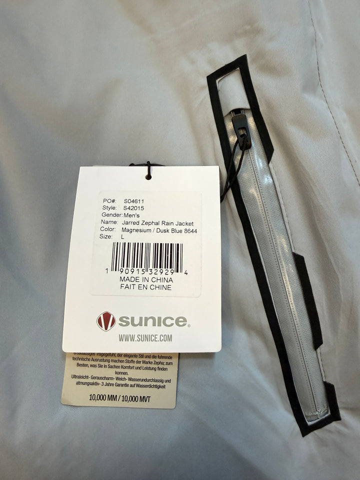 Sunice Jarred Zephal Elite Waterproof Performance Rain Jacket - Magnesium - Large