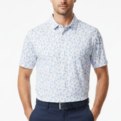 Straight Down Men's Golf Polo Independence Day New Indigo Size L