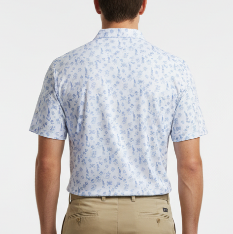 Straight Down Men's Golf Polo Independence Day New Indigo Size L