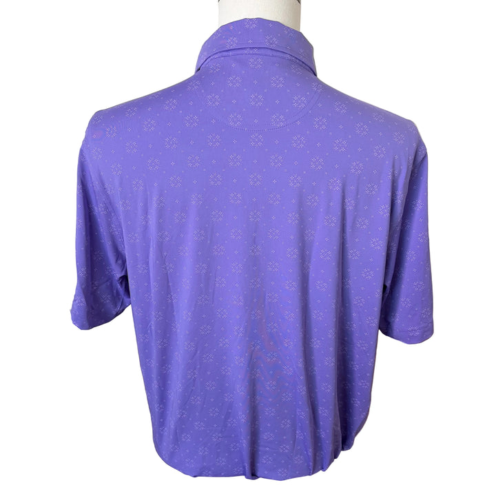 Bobby Jones Performance Jersey Floral Print Polo (w/ logo) - Dahlia Purple - Medium - Skorzie
