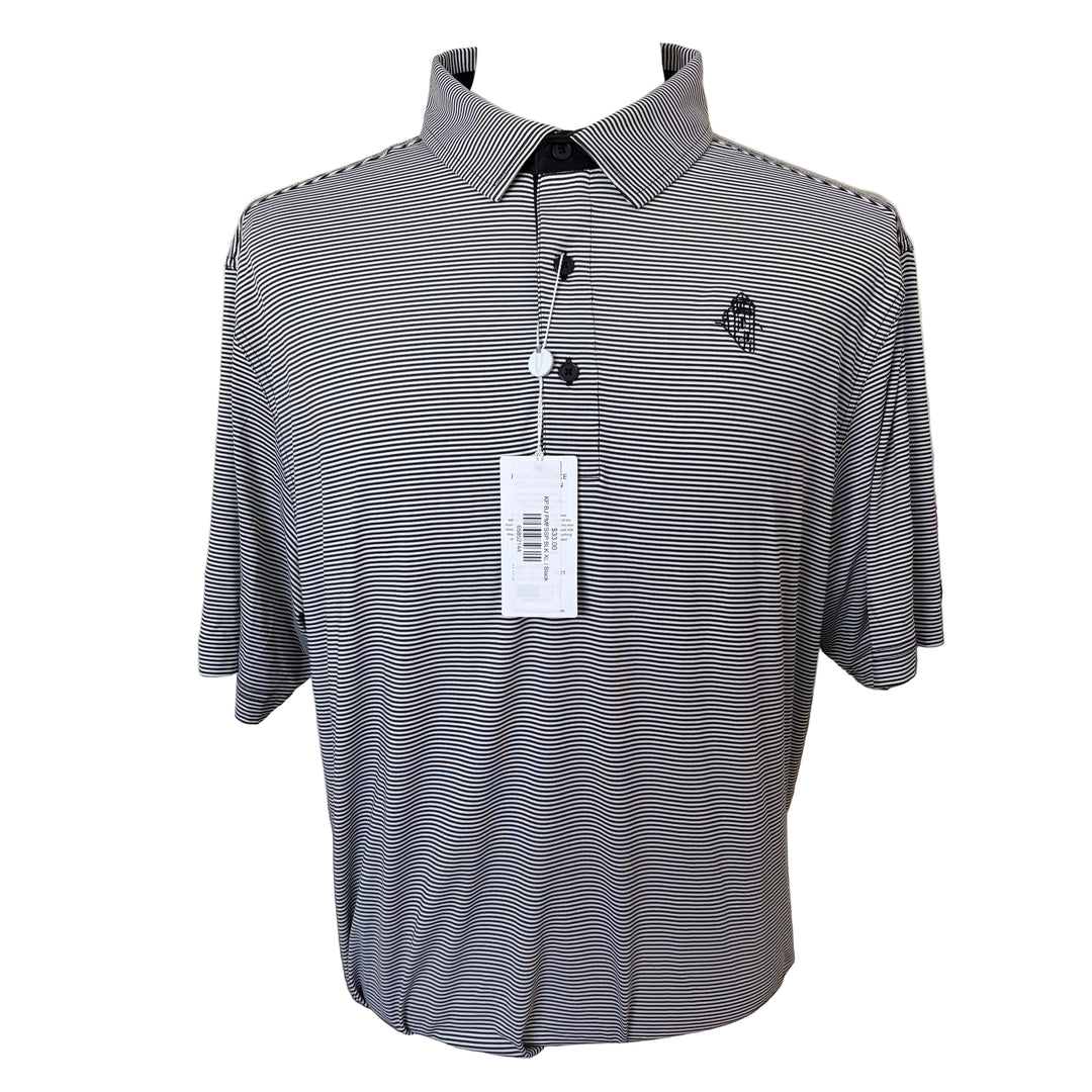 Bobby Jones Performance Mini Feed Stripe S/S Polo (w/ logo) - Black - X-Large - Skorzie