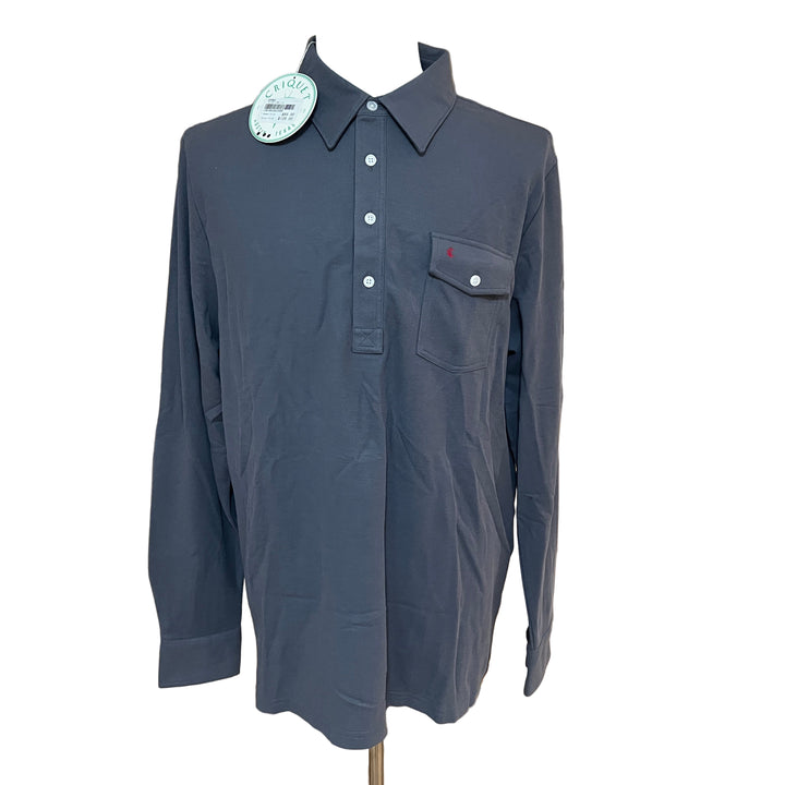 Criquet Long Sleeve Players Shirt - Blue Steel - X-Large