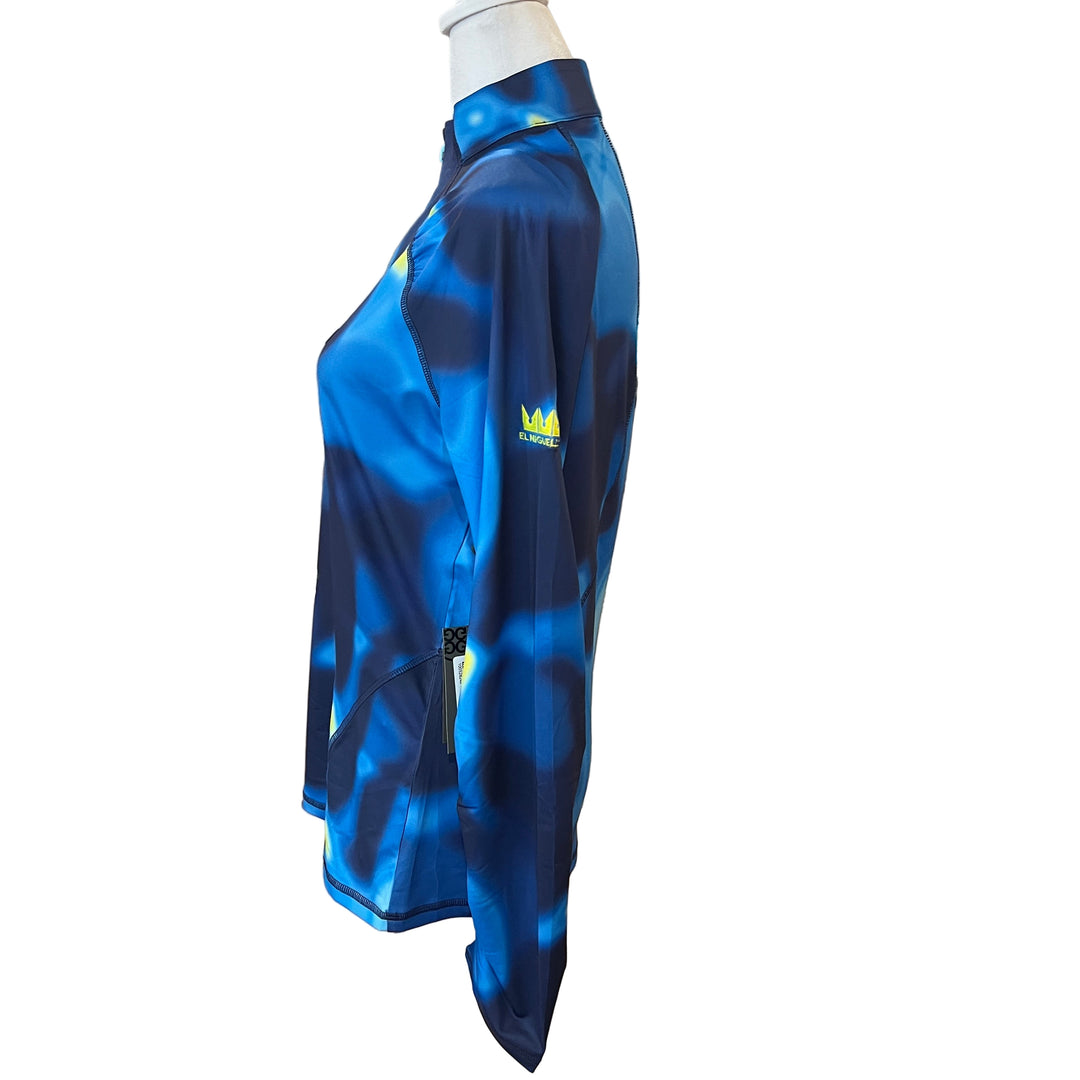 G/FORE Ruched Quarter Zip (w/logo) - Blue Multi Print