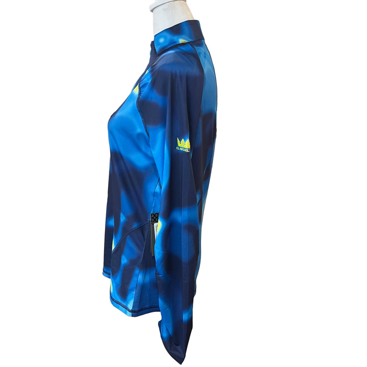 G/FORE Ruched Quarter Zip (w/logo) - Blue Multi Print