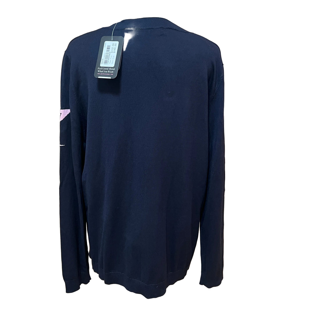 Golftini Martini Crewneck Sweater (w/logo) - Navy - X-Large - Skorzie
