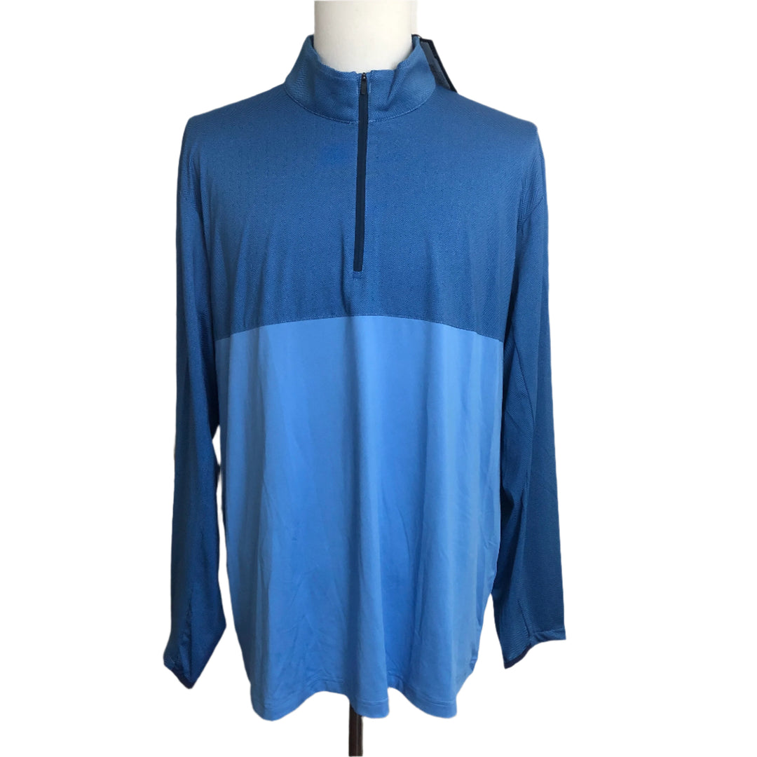 Dunning Golf Belmont 1/4 Zip (w/ logo) - Chevron Blue - XX-Large - Skorzie