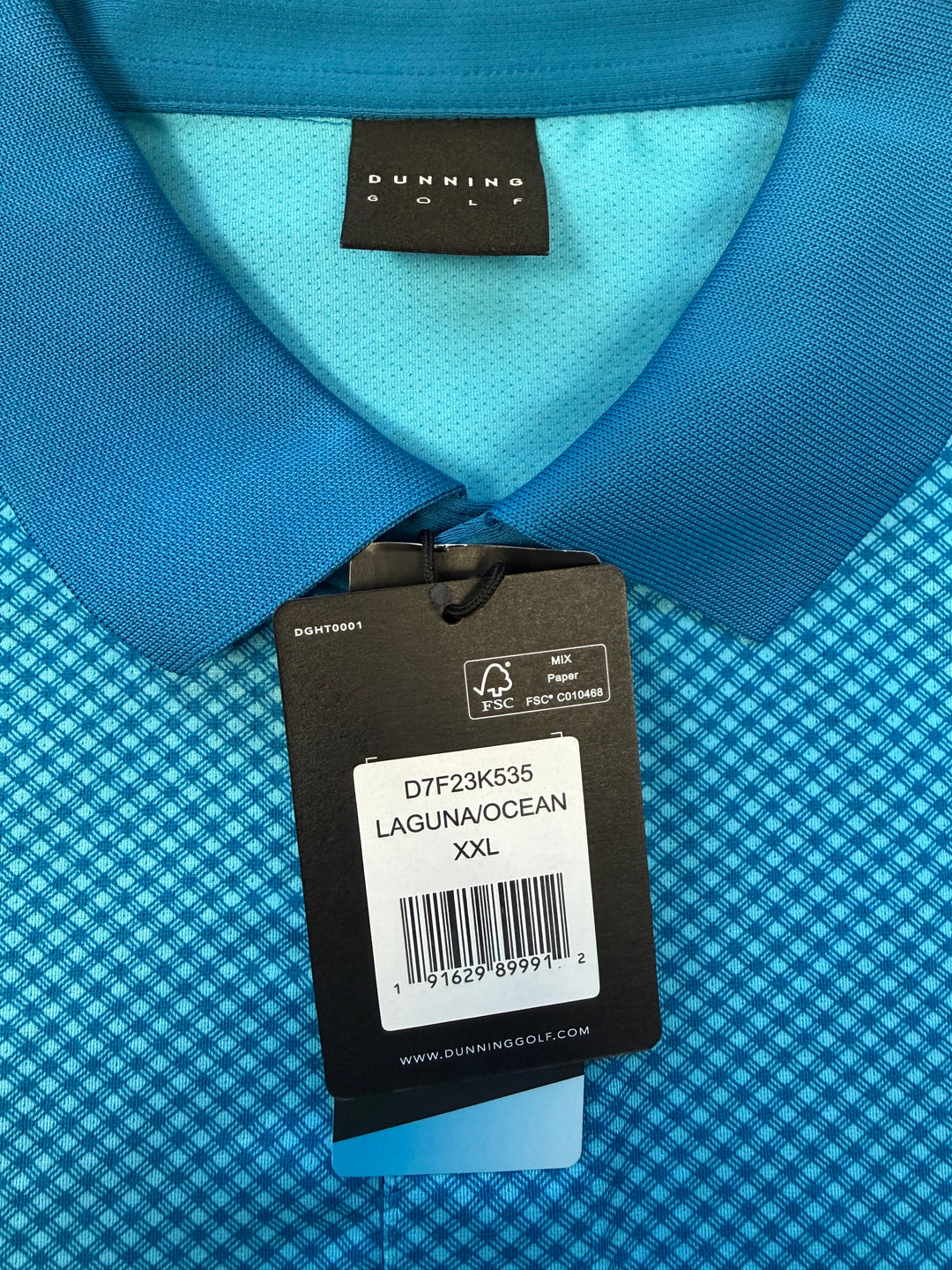 Dunning Golf Performance Polo (w/ logo) - Laguna/Ocean
