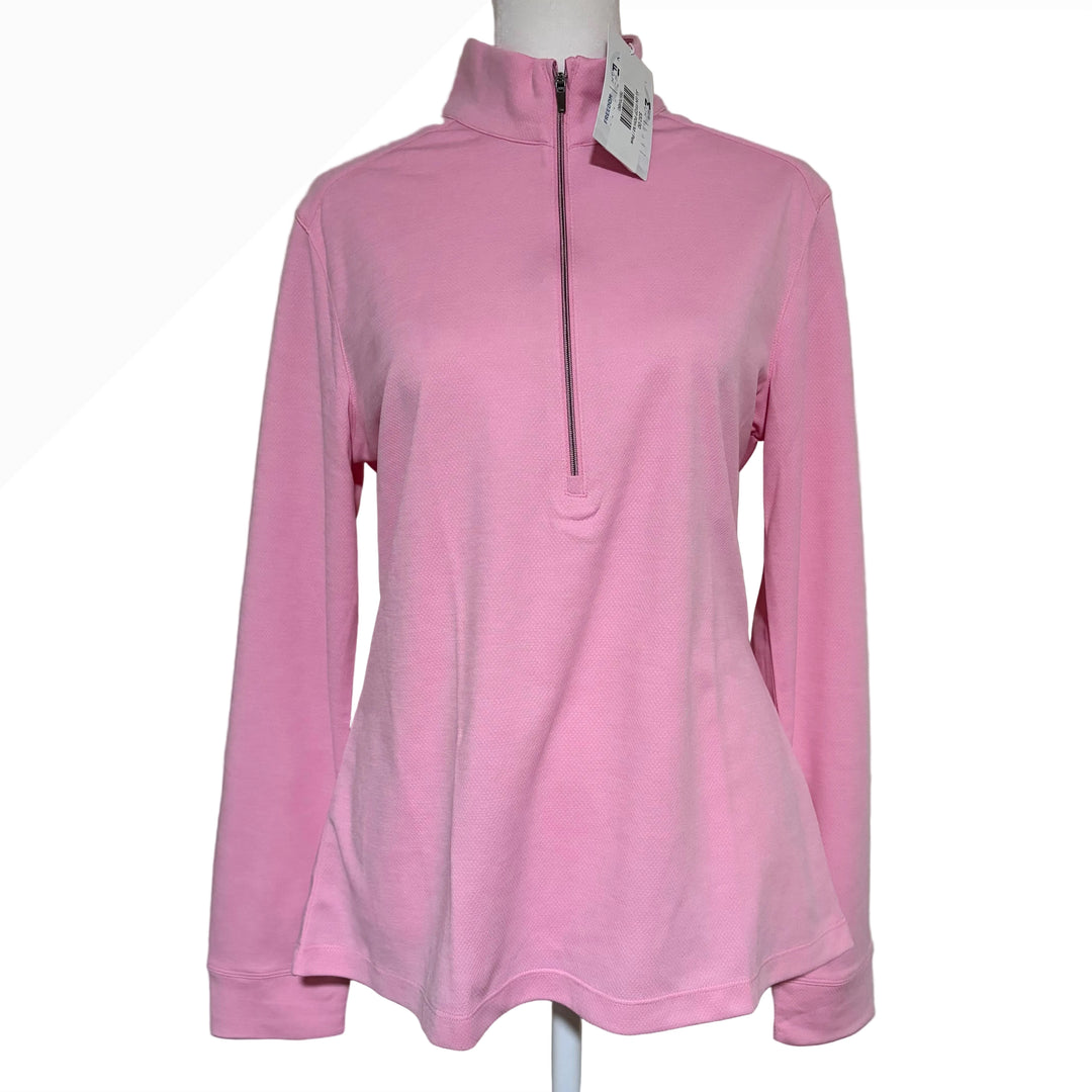 Greg Norman Freedom Performance Zip Pullover - Pink Dream Heather - Medium - Skorzie