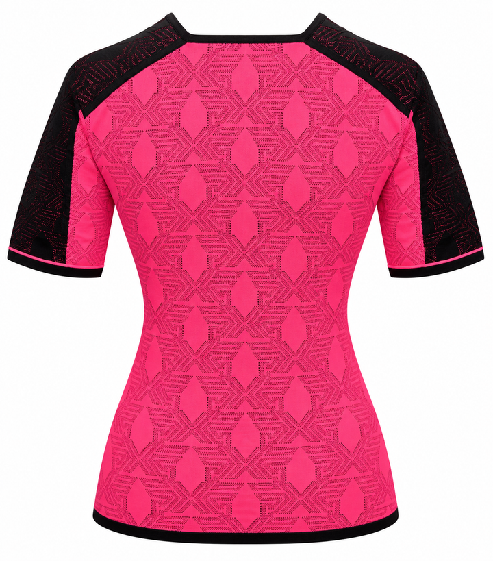 PXG Women's Shadow Jacquard Knit Top - Black/Hot Pink (FINAL SALE ITEM)