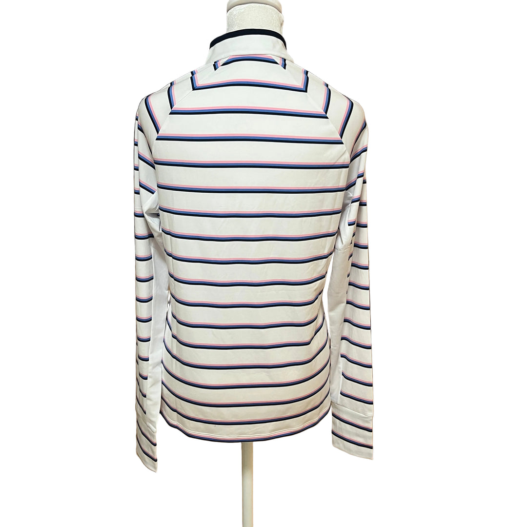 RLX Striped LS 1/4 Zip (w/ logo) - White - Small