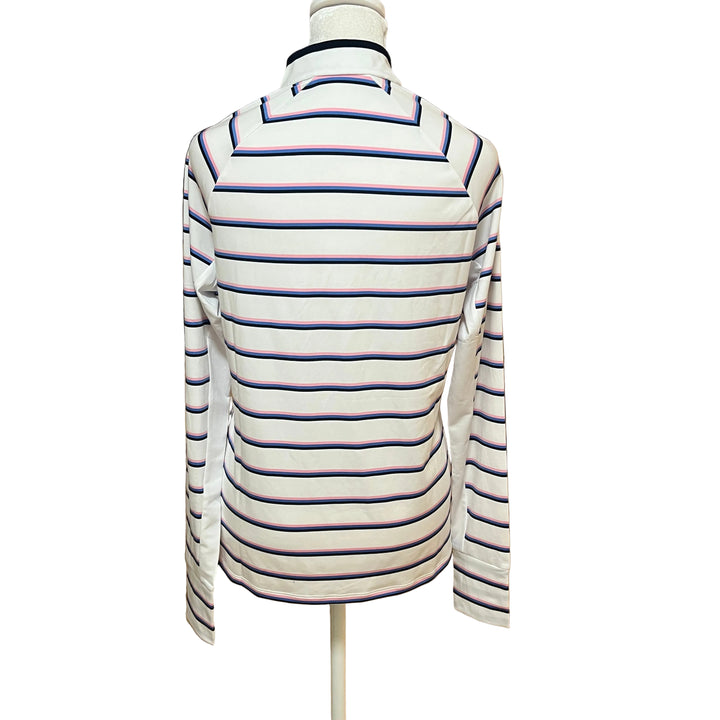 RLX Striped LS 1/4 Zip (w/ logo) - White - Small