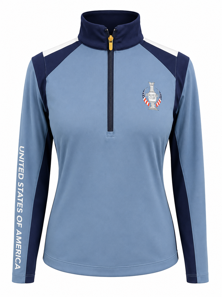 Dunning Solheim Cup L/S Ventilated Mesh Jersey - Force Blue