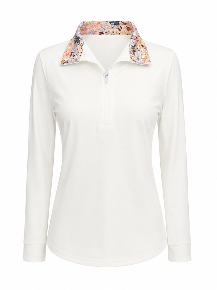 Kastel Denmark Long Sleeve Tailored Shirt - Champagne Blooming Peonies - Skorzie