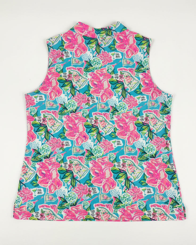 Lulu B Women's Sleeveless Golf Zip Mock Top - Multi