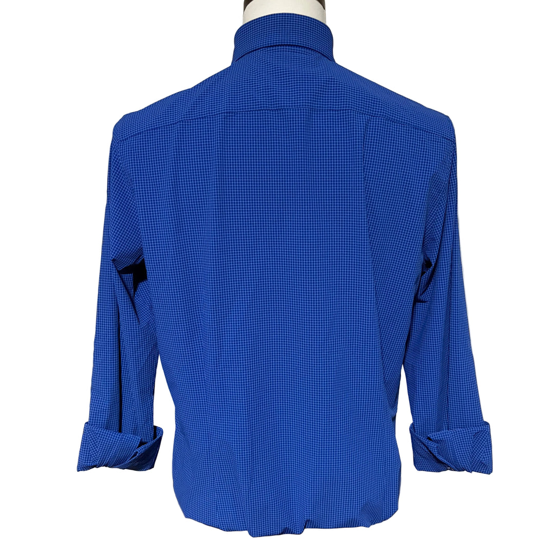 Mizzen + Main Trim Fit Leeward L/S Dress Shirt - Cobalt Grid - Medium
