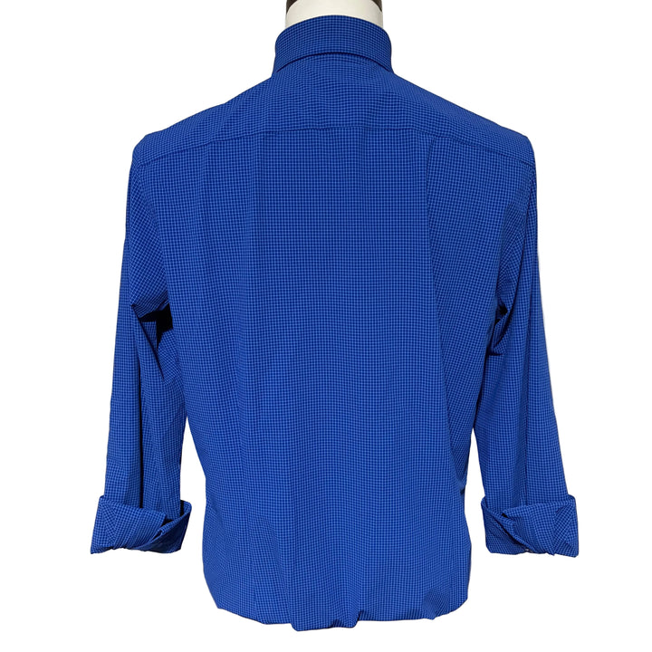 Mizzen + Main Trim Fit Leeward L/S Dress Shirt - Cobalt Grid - Medium