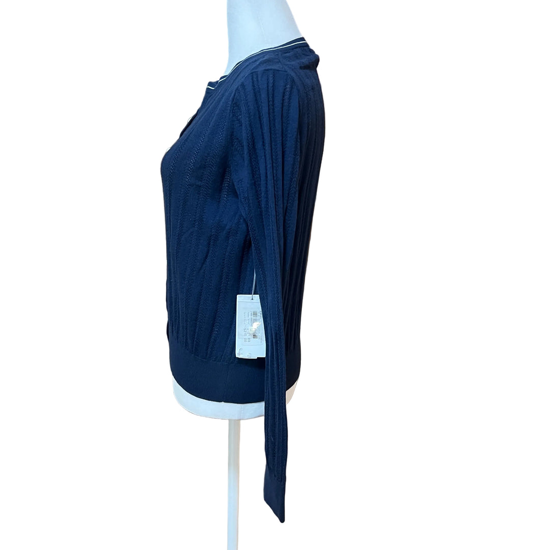 Margaret O'Leary Petitie Cardigan - Navy - Medium - Skorzie