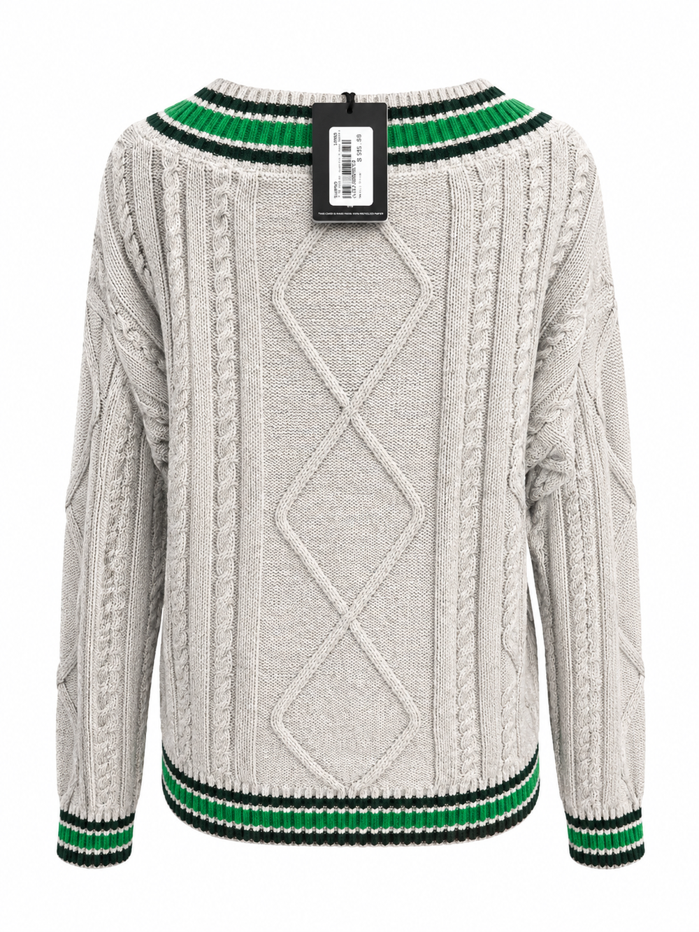 The Upside Josette V-neck Sweater - Grey/Green - Small - Skorzie