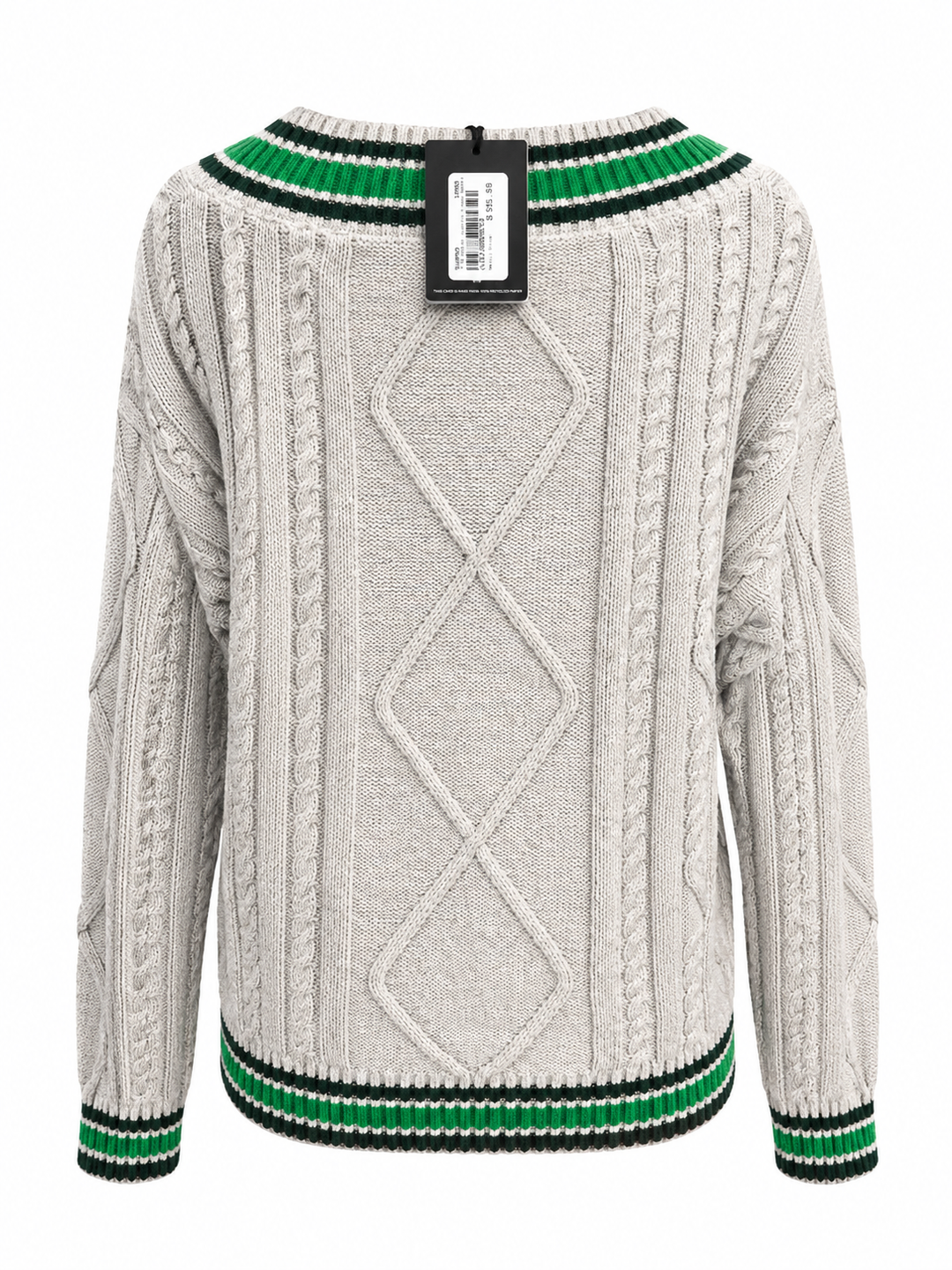 The Upside Josette V-neck Sweater - Grey/Green - Small - Skorzie