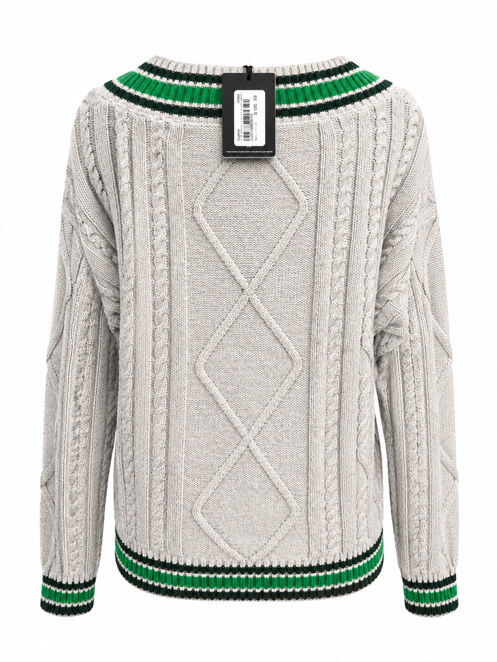 The Upside Josette V-neck Sweater - Grey/Green - Small - Skorzie