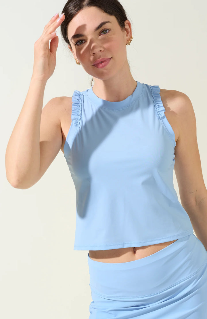 Bobbe Active Ruffle Tank Top - Global - Skorzie