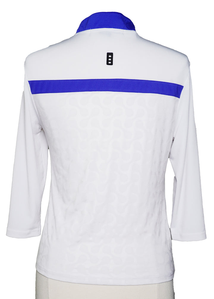 Jamie Sadock  3/4 Sleeve Top -  White/Blue - Size Small - Skorzie