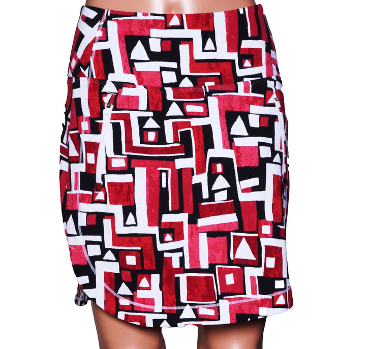 IBKUL Jennifer  Print Straight Skort - Red/Black- Size S - Skorzie