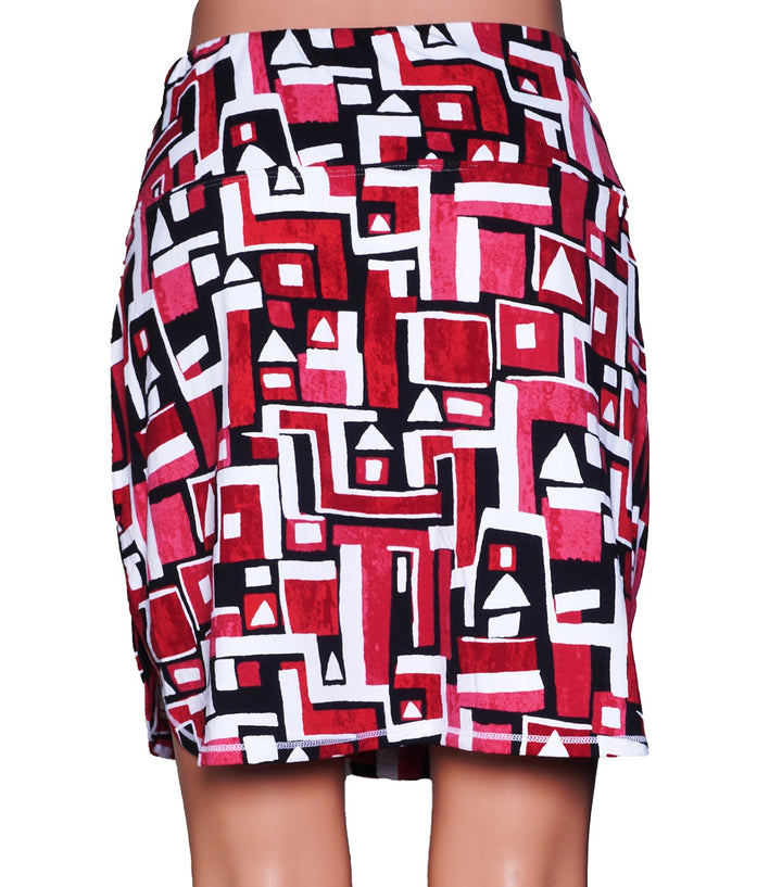 IBKUL Jennifer  Print Straight Skort - Red/Black- Size S - Skorzie